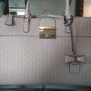 Light Pink Guess Logo Satchel